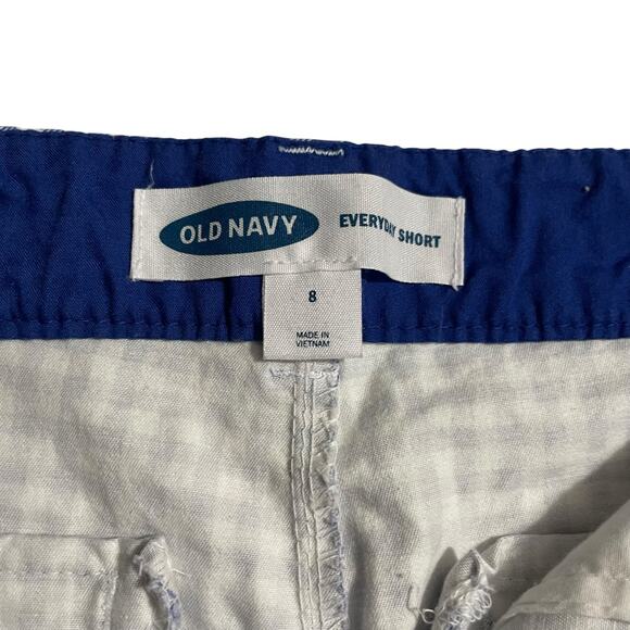 Old Navy Shorts Womens Size 8 Everyday Short Blue Gingham Plaid Mid Rise Zip Fly - Picture 4 of 10